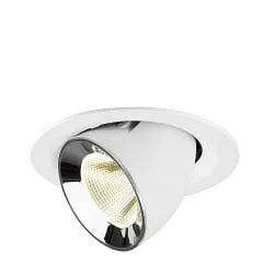 LED Deckeneinbaustrahler NUMINOS® GIMBLE M, 12W, IP20, schwenkbar, 20°, 4000K, 1900lm, weiß/chrom