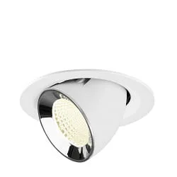LED Deckeneinbaustrahler NUMINOS® GIMBLE M, 12W, IP20, schwenkbar, 40°, 4000K, 1900lm, weiß/chrom