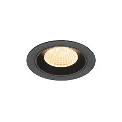 ceiling recessed luminaire NUMINOS® M round, suitable for VDU workstation IP20, black, lacquered dimmable