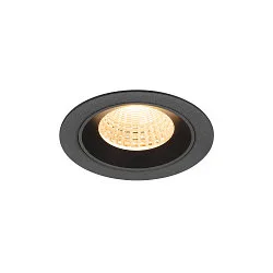 ceiling recessed luminaire NUMINOS® M round, suitable for VDU workstation IP20, black, lacquered dimmable