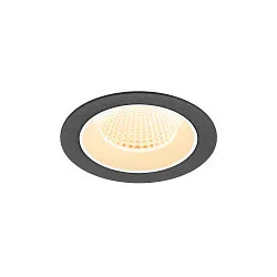 ceiling recessed luminaire NUMINOS® M round, suitable for VDU workstation IP20, black, white, lacquered dimmable
