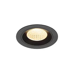 ceiling recessed luminaire NUMINOS® M round, suitable for VDU workstation IP20, black, lacquered dimmable