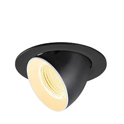 ceiling recessed luminaire NUMINOS® GIMBLE L round, suitable for VDU workstation IP20, black, white, lacquered dimmable