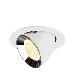 LED Deckeneinbaustrahler NUMINOS® GIMBLE L, 17W, IP20, schwenkbar, 20°, 3000K, 2500lm, weiß/chrom