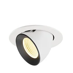 LED Deckeneinbaustrahler NUMINOS® GIMBLE L, 17W, IP20, schwenkbar, 55°, 3000K, 2500lm, weiß/schwarz
