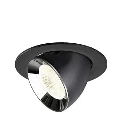 LED Deckeneinbaustrahler NUMINOS® GIMBLE L, 17W, IP20, schwenkbar, 40°, 4000K, 2700lm, schwarz/chrom