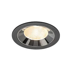 ceiling recessed luminaire NUMINOS® L suitable for VDU workstation IP20, chrome, black dimmable