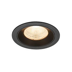 ceiling recessed luminaire NUMINOS® L round, suitable for VDU workstation IP20, black, lacquered dimmable
