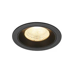 ceiling recessed luminaire NUMINOS® L round, suitable for VDU workstation IP20, black, lacquered dimmable