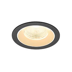 ceiling recessed luminaire NUMINOS® L round, suitable for VDU workstation IP20, black, white, lacquered dimmable