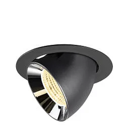 LED Deckeneinbaustrahler NUMINOS® GIMBLE XL, 24W, IP20, schwenkbar, 55°, 3000K, 3600lm, schwarz/chrom