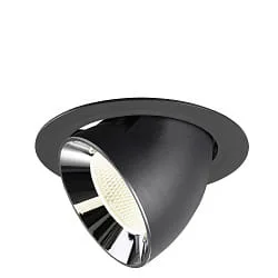 LED Deckeneinbaustrahler NUMINOS® GIMBLE XL, 24W, IP20, schwenkbar, 20°, 4000K, 3800lm, schwarz/chrom