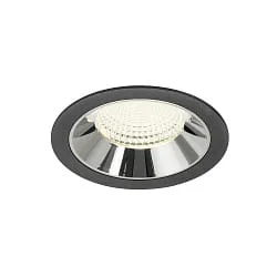 ceiling recessed luminaire NUMINOS® XL suitable for VDU workstation IP20, chrome, black dimmable