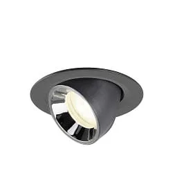 LED Deckeneinbaustrahler NUMINOS® GIMBLE XS, 6,9W, IP20, schwenkbar, 55°, 4000K, 1000lm, schwarz/chrom