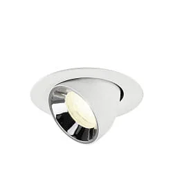 LED Deckeneinbaustrahler NUMINOS® GIMBLE XS, 6,9W, IP20, schwenkbar, 40°, 4000K, 1000lm, weiß/chrom
