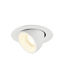 ceiling recessed luminaire NUMINOS® GIMBLE XS round, suitable for VDU workstation IP20, white, lacquered dimmable