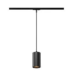 LED 1-Phasen Pendelleuchte ASTO TUBE, IP20, GU10 max. 10W (exkl.), Pendel 250cm, schwarz