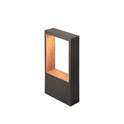 Outdoor LED-Stehleuchte FLATT II 36, IP65 IK03, 36cm, 10W 2700K 650lm, Seeluft-beständig, dimmbar, anthrazit / Holzdekor