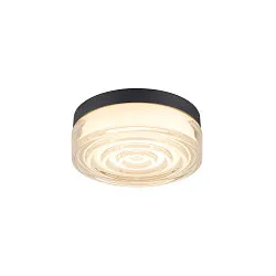 LED Wand-/Deckenleuchte CYFT WAVE XL, 105°, 15W, 2700/3000/4000K, 850lm, IP65, dimmbar, schwarz / klar