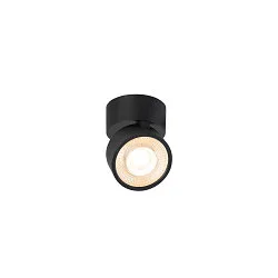 wall and ceiling luminaire KALU 2.0 SINGLE PHASE 1 flame, UGR < 19, cardanic swivelling IP20, black dimmable