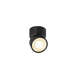 wall and ceiling luminaire KALU 2.0 SINGLE PHASE 1 flame, UGR < 19, cardanic swivelling IP20, black dimmable