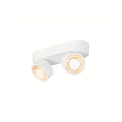 wall and ceiling luminaire KALU 2.0 DOUBLE PHASE 2 flames, UGR < 19, cardanic swivelling IP20, white dimmable