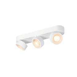 wall and ceiling luminaire KALU 2.0 TRIPLE PHASE 3 flames, UGR < 19, cardanic swivelling IP20, white dimmable