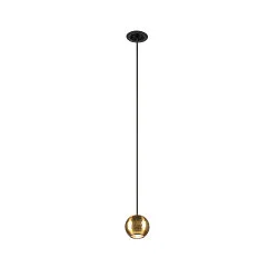 LED Pendelleuchte DYSKO, 36°, 5W, 2700K, 500lm, IP20, dimmbar, schwarz / gold