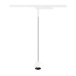 LED 1-Phasen Pendelleuchte LIGHT EYE® 2.0, rund, CRi>90, schaltbar, 11W 2700K 1150lm 30°, weiß matt / schwarz