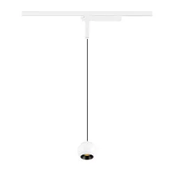 LED 1-Phasen Pendelleuchte LIGHT EYE® 2.0, rund, CRi>90, schaltbar, 11W 3000K 1200lm 30°, weiß matt / schwarz