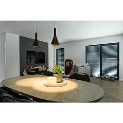 LED Pendelleuchte LALU® SET CONE 15 TRACK 48V, 40°, 9W, 2700/3000K, 500lm, IP20, dimmbar, schwarz