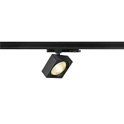 LED 3-Phasen Strahler EURO CUBE 2 L PHASE, CRi>90, UGR<19, kardanisch, C dimmbar, 21W 3000K 2750lm 40°, schwarz