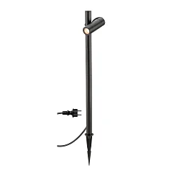 Outdoor LED-Stehleuchte HELIA SLIM POLE SINGLE, IP65 IK03, Erdspieß-Stativ + Steckerkabel, 6W 2200K 500lm 38°, schaltbar