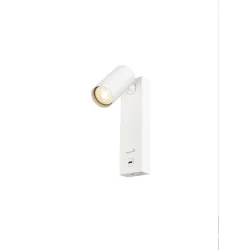 wall luminaire ENOLA 2.0 S WL SINGLE PAR11 BEDSIDE 1 flame, with switch, with USB charging function, with lamp socket GU10 IP20