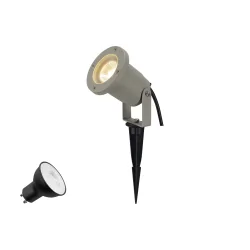 LED Erdspieß-Leuchte NAUTILUS 10 SET GU10 PAR16 (inkl.), mit 150cm IP44-Steckerkabel, neigbar, 6W 2700K 450lm 38°, CRi>90