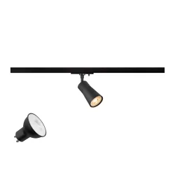 1-phase spot PURI 2.0 CONE 1PH SET  set of 1, with adapter, with lamp socket GU10 IP20, black dimmable