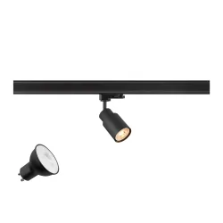 3-phase spot PURI 2.0 TUBE 3PH SET  set of 1, with lamp socket GU10 IP20, gold, black dimmable