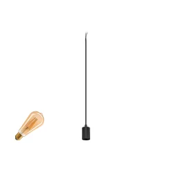 3-Phasen Pendelleuchte FITU PD 3PH SET RIBBED E27 ST64, Set inkl. Leuchtmittel, 7.5W 2500K, CRi>90, dimmbar, Goldglas