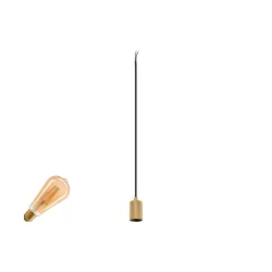 3-phase pendant luminaire FITU PD 3PH SET RIBBED set of 1, with adapter, with lamp socket, fluted E27 IP20, gold dimmable