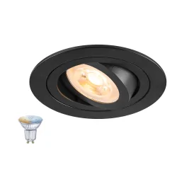 recessed spotlight NEW TRIA® 75 SMART SET GU10 round, set of 1 GU10 IP20, black dimmable