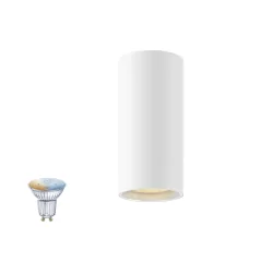Aufbau-Downlight ASTO TUBE SMART SET CL SINGLE GU10, TW Set inkl. Zigbee Leuchtmittel (2x 4.7W TunableWhite 350lm 45°), weiß
