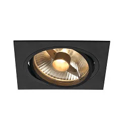 Deckeneinbaustrahler NEW TRIA ES111 1, GU10, 230V, eckig, inkl. Blattfedern, schwarz