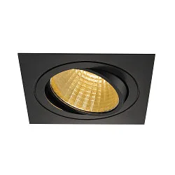 LED Ceiling recessed spot NEW TRIA DL SET, square, COB LED, 2700K, 30°, incl. Driver, Clip springs, black