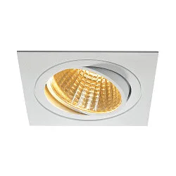 LED Ceiling recessed spot NEW TRIA DL SET, square, COB LED, 2700K, 30°, incl. Driver, Clip springs, white