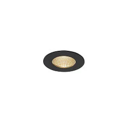 LED Ceiling recessed luminaire PATTA-I, round, 12W, COB LED, 38°, 3000K, IP65, incl. Driver, black
