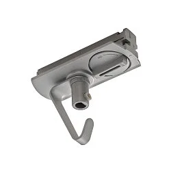 Adapter for 1-Phase High Voltage track, electrical, with hook, silver grey
