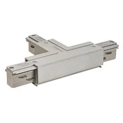 T-coupler for 3-Phase High voltage Track, Earth left, T-coupler 1, silver grey