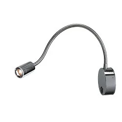 Premium-LED Display lamp DIO FLEX PLATE, with flex arm and switch, 1.9W 45°, 3000K 70lm, chrome