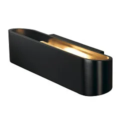 Wandleuchte OSSA 300, R7s 118mm, QT-DE12 max.120W, Oval, Up/Down, Schwarz