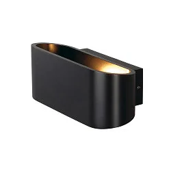 Wandleuchte OSSA 180, Up/ Down, oval, R7s 78mm /  QT-DE12 max.100W, Schwarz